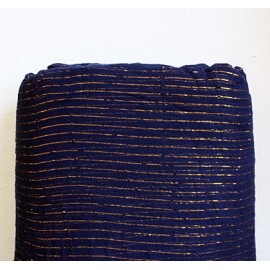 Tessuto turbante con strisce dorate, blu scuro, 1 metro